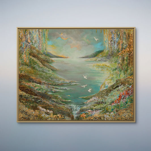Originalverk ”Garden of Emunah”, storlek 83×103 cm konstnär Nina Björk