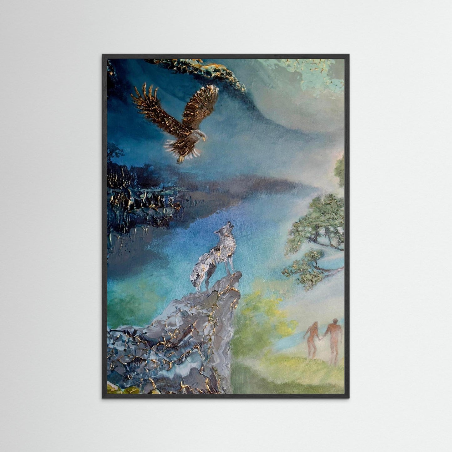 Wolf and eagle fine art print