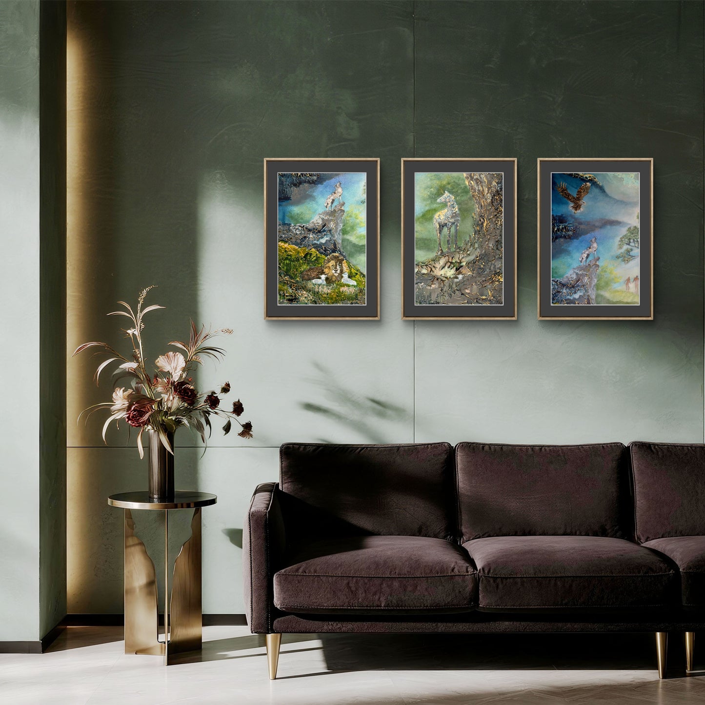 Wolf and eagle fine art print