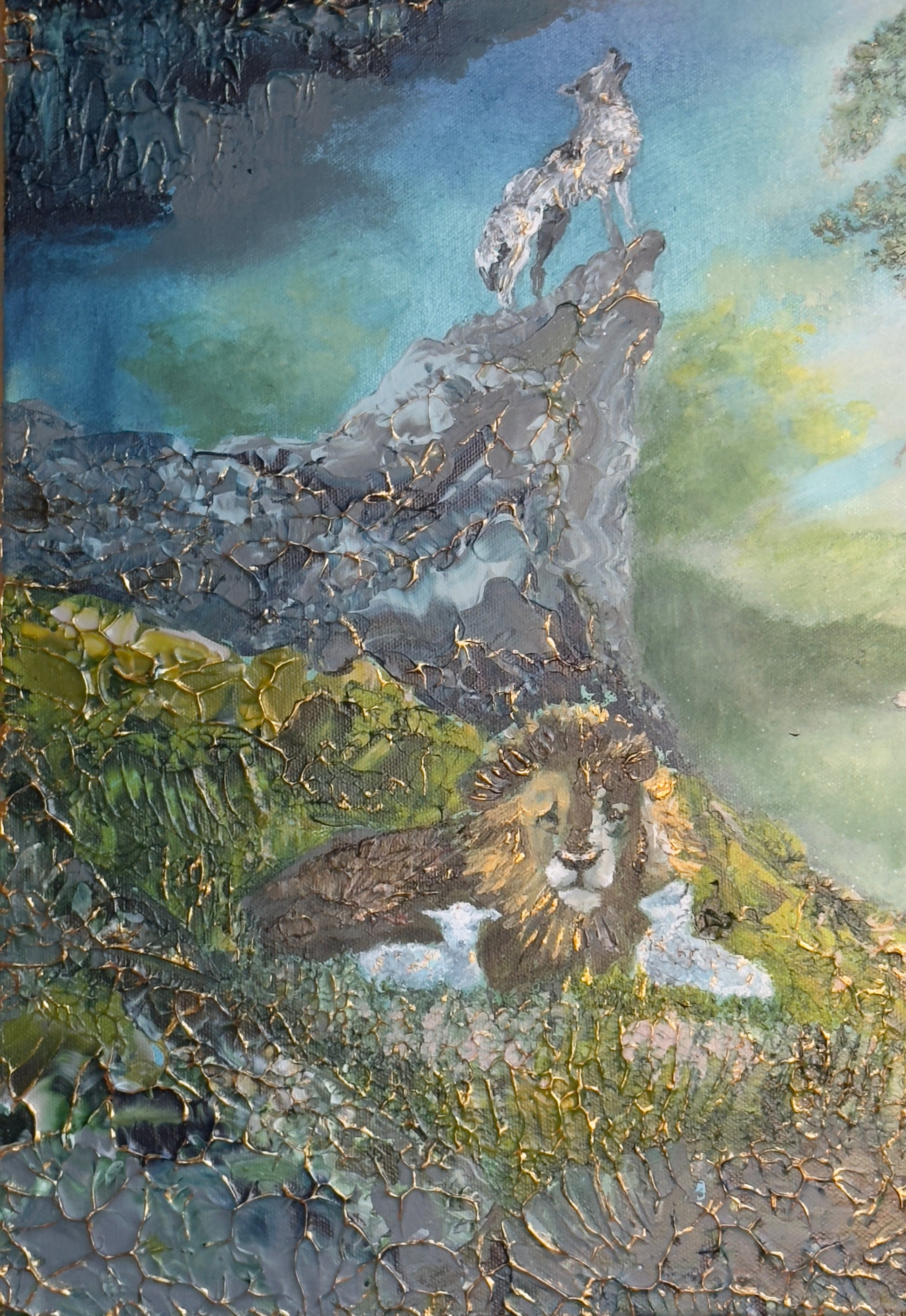Detalj av originalmålningen ”the beginning of the end”, konstnär Nina Björk