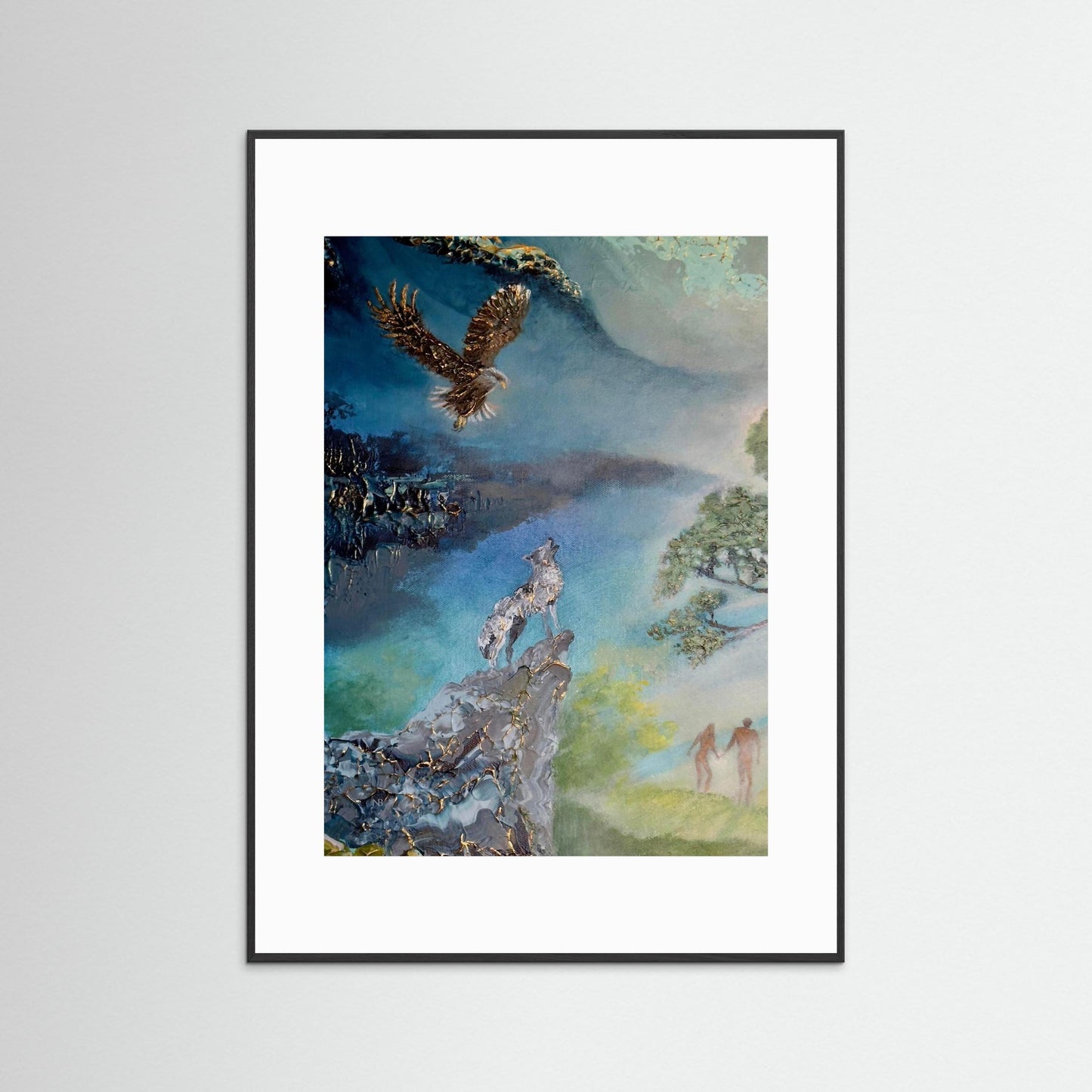 Wolf and eagle fine art print