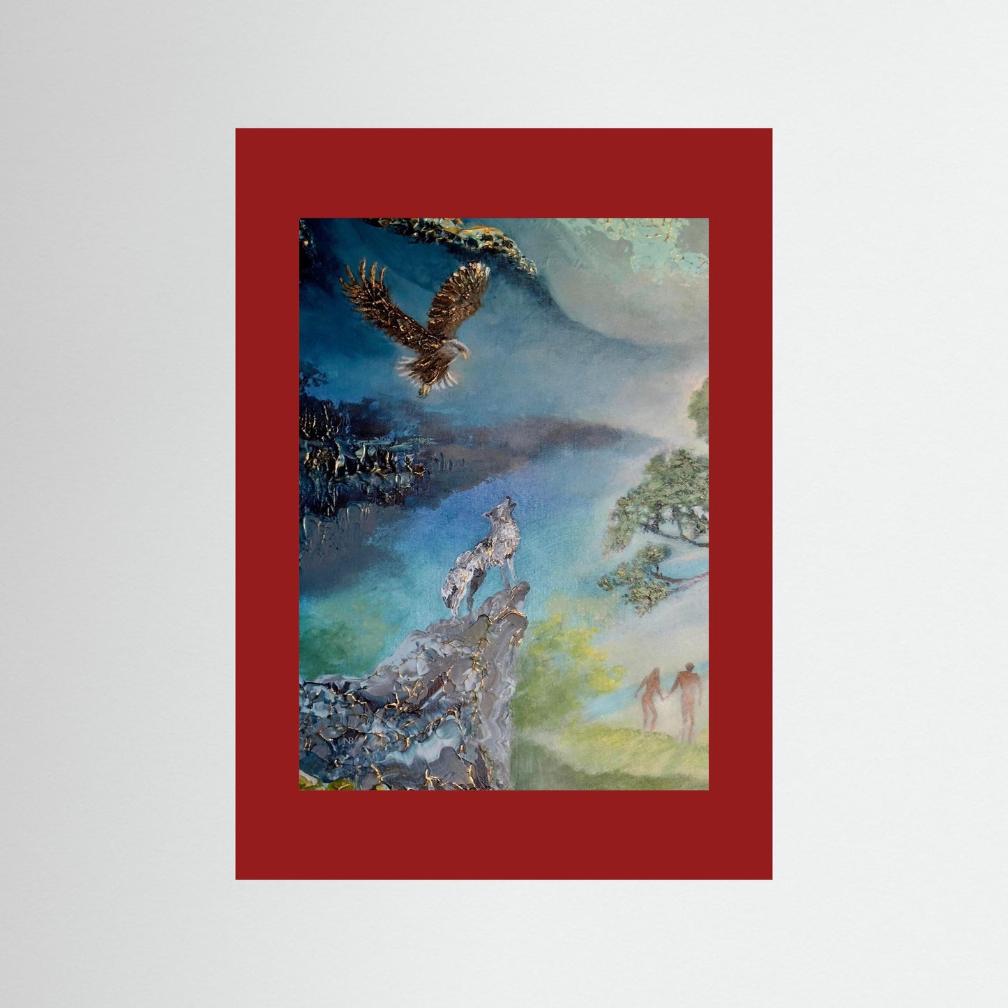 Wolf and eagle fine art print